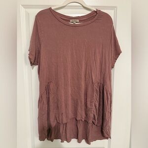 Wonderly Dusty Rose Short Sleeve Top